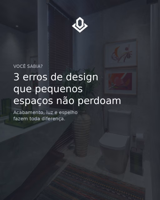 Iluminação mal pensada, espelho no lugar errado, material que não aguenta a umidade, detalhes que parecem bobos, mas mudam completamente a sensação de um espaço pequeno.
Qual desses erros você já viu por aí? 👇